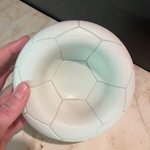 Dog White Soccer Ball Shaped Bowl